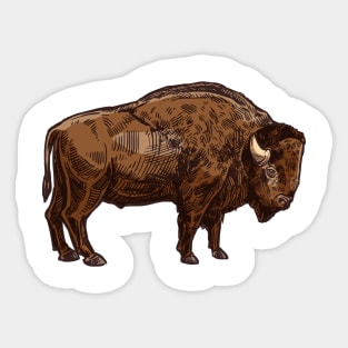 American Bison Distressed Buffalo Funny American Bison Sticker